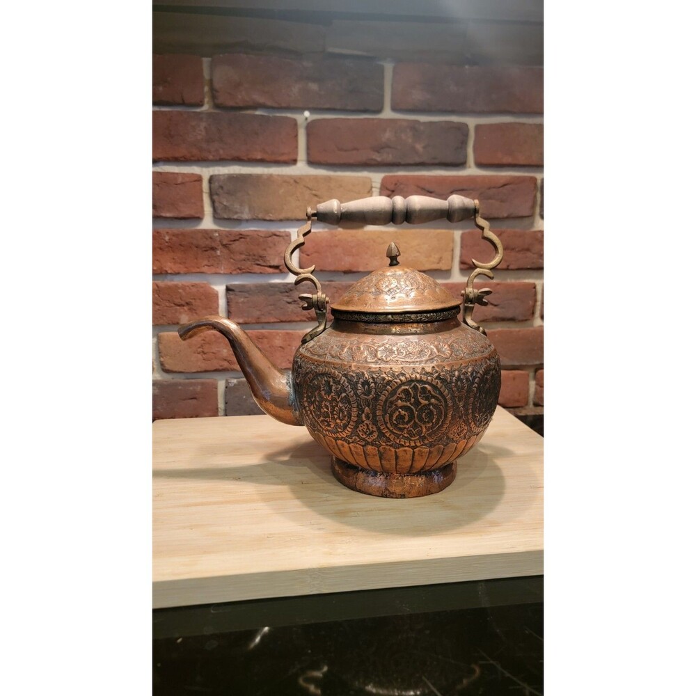 Antique Rare Large Solid Copper Teapot Kettle Persian Middle East Islamic Arab